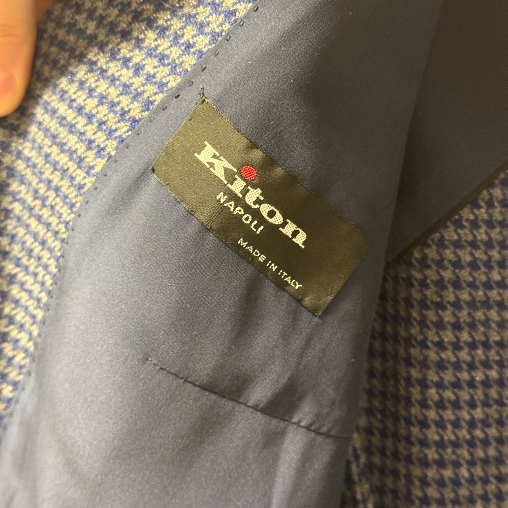 Kiton Blue and Gray Checkered Jacket - Picture 4 of 7